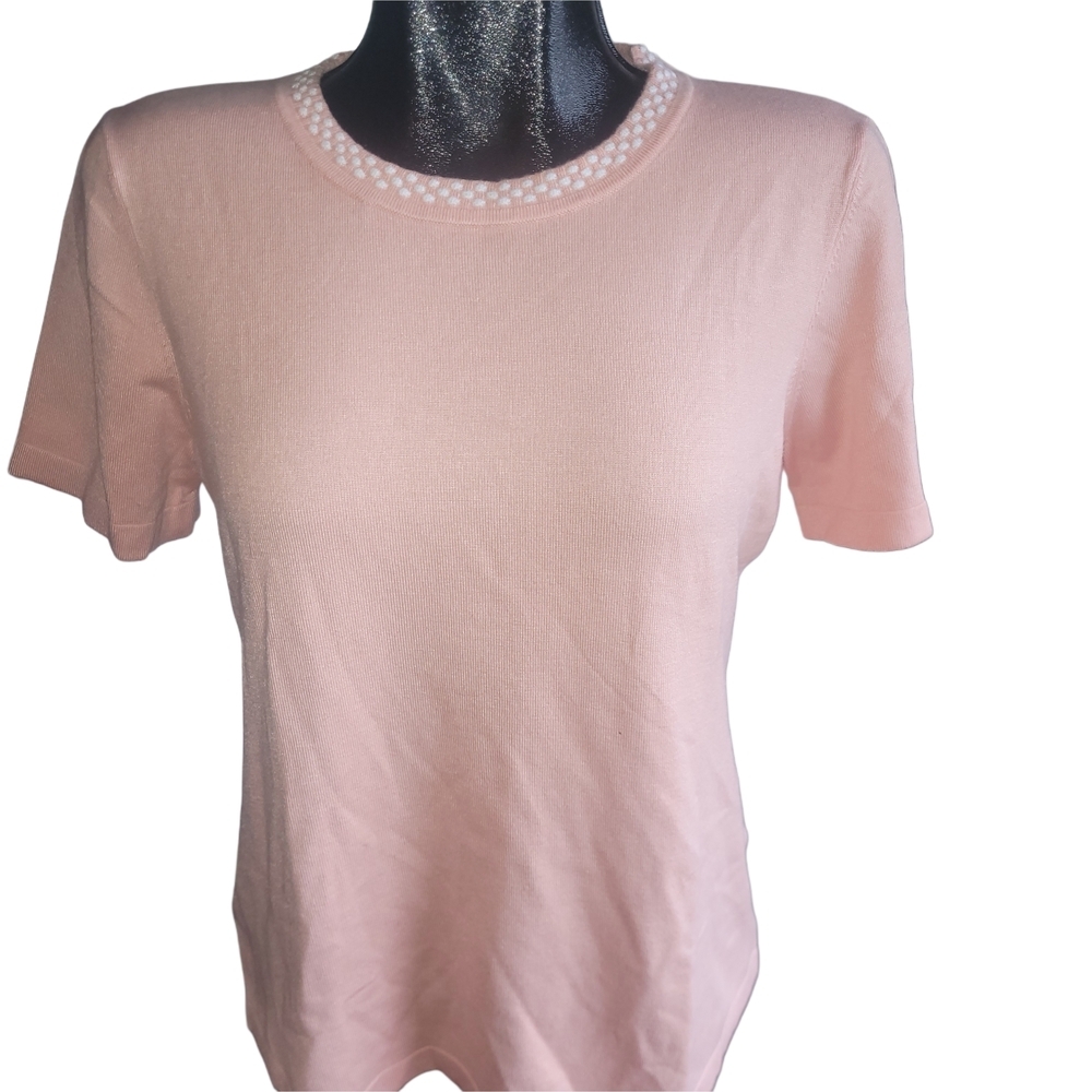 Karl Lagerfeld Light Pink Short Sleeve Top M